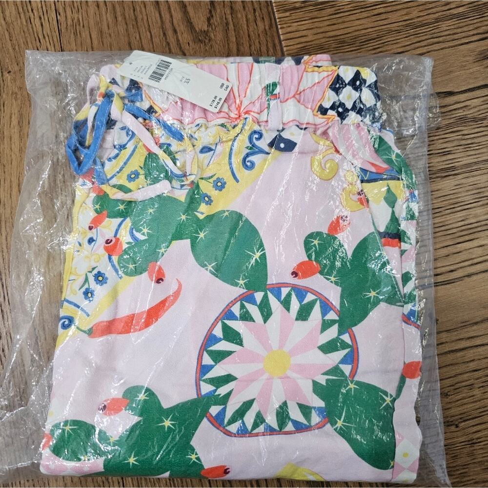 NWT Anthropologie Maeve Pink Patterned Wide Leg Pants - Picture 4 of 7